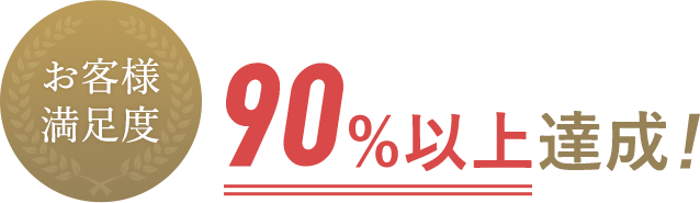 お客様満足度 90%以上達成!